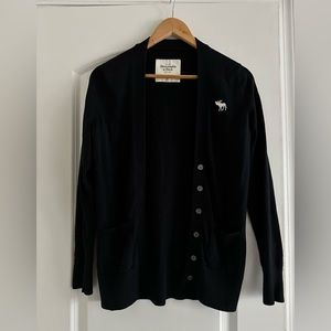 Abercrombie cardigan, size medium but fits like a small, dark navy